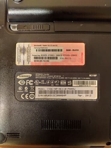 нетбук ош: Нетбук, Samsung, 2 ГБ ОЭТ, Intel Atom, 11.6 ", Колдонулган, Татаал эмес тапшырмалар үчүн, эс тутум SSD — 2