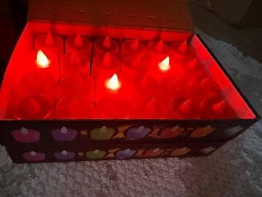 светодиодные люстры: LED свечи-ночники, набор 24 шт. - Тип: электронные чайные свечи (LED — 2