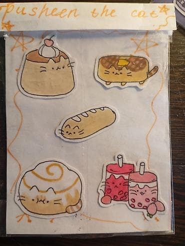 канцелярий: Набор самодельных стикеров «Pusheen the Cat — сладости» - — 2