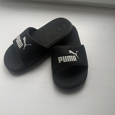товары для душа: Шлепки PUMA, черные (оригинальные) - Классический дизайн с логотипом — 2