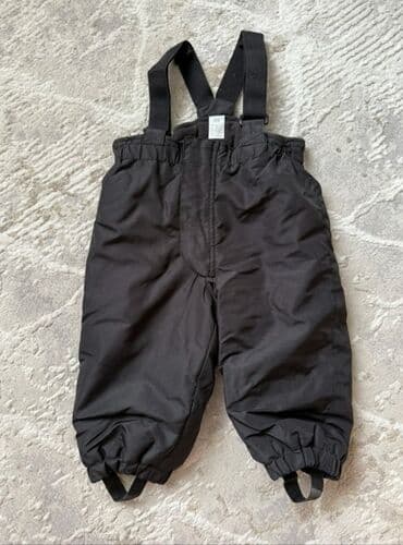 раздельные детские комбинезоны: Джинсы и брюки, цвет - Черный, Б/у — 1