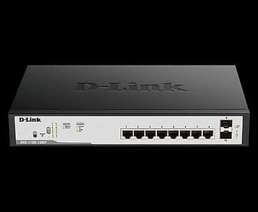 Модемы и сетевое оборудование: Коммутатор D-Link DGS‑1100‑10MP - 10‑портовый гигабитный управляемый — 1
