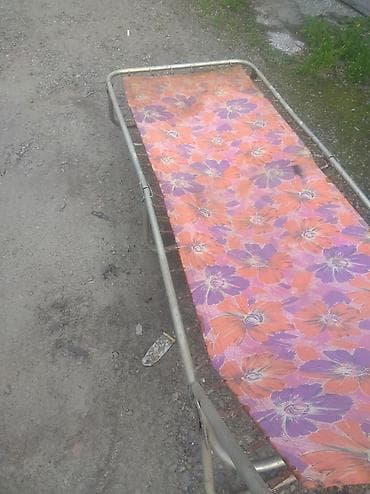 Үй жана бакча: Раскладной шезлонг/кровать-раскладушка с металлическим каркасом. - — 2
