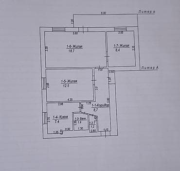 Гаражи: 3 комнаты, 6 м², 104 серия, 3 этаж, Старый ремонт — 1