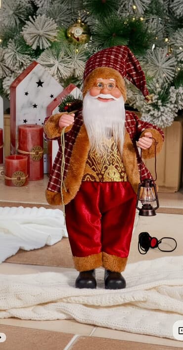 костюм для: Новогодняя фигурка Деда Мороза, высота 60см интерьерное украшение. - — 1