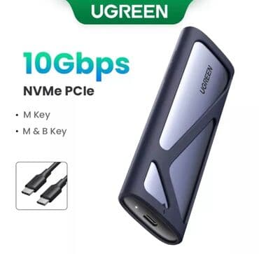 внешний жесткий диск бишкек: UGREEN CM559, SSD M.2 NVMe/SATA, 10Gbps. Новый в упаковке. В наличии — 6