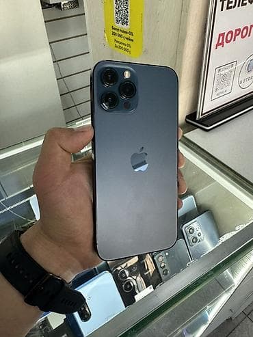 face: IPhone 12 Pro Max, Б/у, 256 ГБ, Pacific Blue, Кабель, 79 % — 2