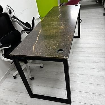 study table: Офисный стол с каменной столешницей Самовывоз с ТЦ Мега комфорта Б/у — 1