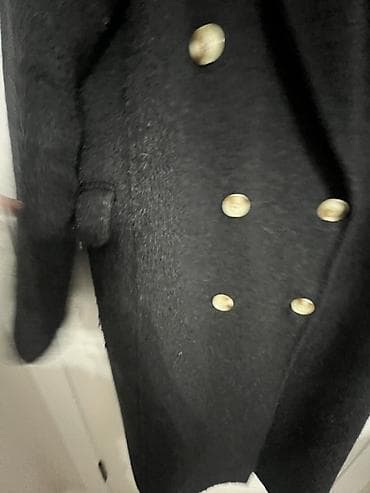 second hend: Женское пальто цвета графит - Длина: миди - Крой: прямой/свободный — 6