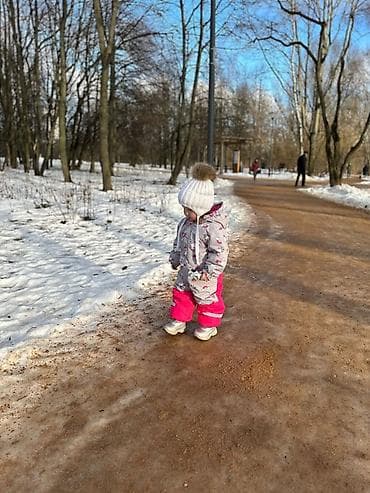 детский тёплый костюм: Комплект, цвет - Розовый, Б/у — 3
