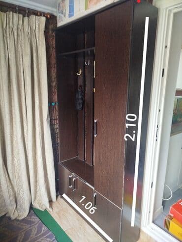 Шкафы: Гарнитур для прихожей, Вешалка, ДСП, цвет - Коричневый — 1