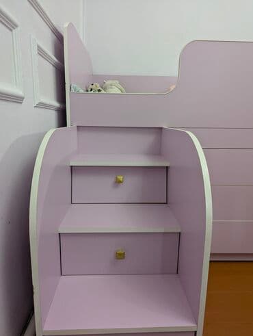 двуспальная кровать с ящиками: Срочно! Детская кровать-чердак лавандового цвета, оснащенная — 5