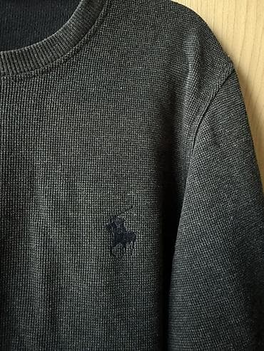 мужской джемпер на молнии: Тёмно-серый мужской свитшот с круглым вырезом. - Материал: мягкий — 1