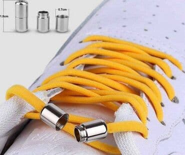 Атайын кийим: Шнурки желтые эластичные с металлической застежкой (фиксатором) для — 2