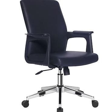 Офисное кресло, Новый, С колесиками, цвет - Черный, Экокожа, Самовывоз, Платная доставка