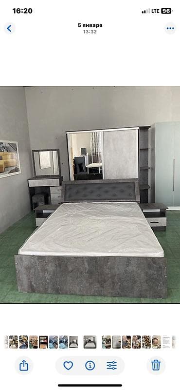 телевизор скупка: Спальня комплект в современном стиле, цвет серый бетон/графит. В — 1