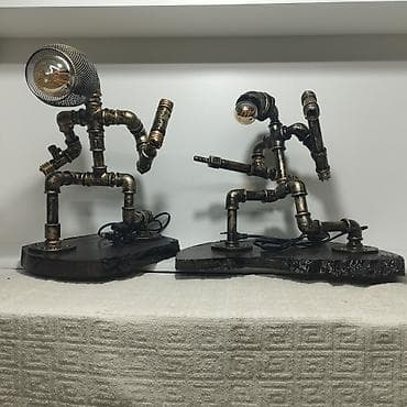 лампы для кафе: Настольные светильники в стиле стимпанк/лофт из водопроводных — 3