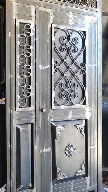 Ички жасалга: Буюртмага металл эшик, Жеке менчик үй үчүн, Эки эшиктуу, Болоттон — 1