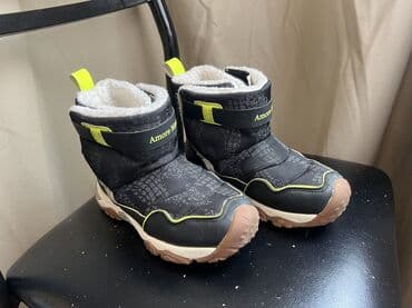 фирменная обувь из италии: Детские зимние ботинки Amore Materno - Цвет: черный с неоновыми — 3