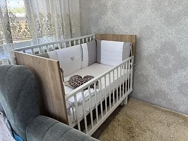 детские кроватки фото: Детская приставная кроватка, С колесиками, цвет - Белый — 1