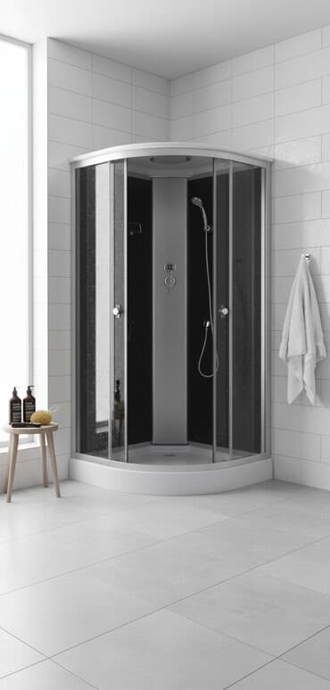 Душка үчүн поддондор: Душ кабинасы Жарым тегерек, Жабуусу: Караңгылатылган — 1