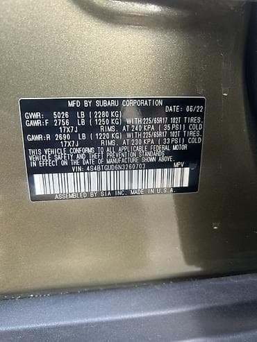 защитник: Subaru Outback: 2022 г., 2.4 л, Вариатор, Универсал — 9