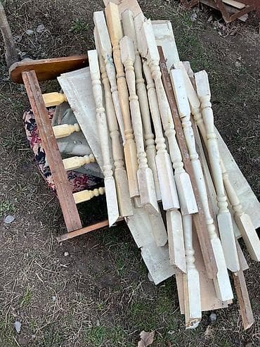 деревянный плинтус: Готовая ступенька для лестницы, Материал: Деревянная, Покрытие: Шпонирование, Б/у — 9