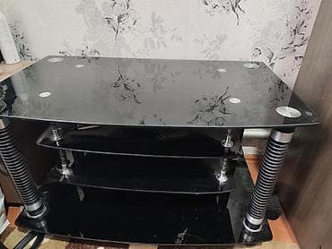 Тумбы и подставки для телевизора: Тумба и подставка для телевизора, Напольная, Стекло, цвет - Черный — 3