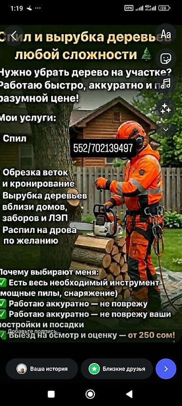 rezka kg: Профессиональный спил и вырубка деревьев любой сложности Нужно убрать — 1