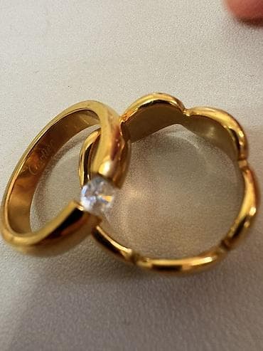 кольцо для платья: Золотые кольца Cartier — набор из двух украшений. Кольцо бижутерия от — 3