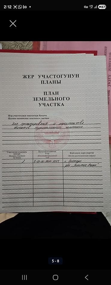 продажа участков бишкеке: 3 соток, Для бизнеса, Красная книга — 3