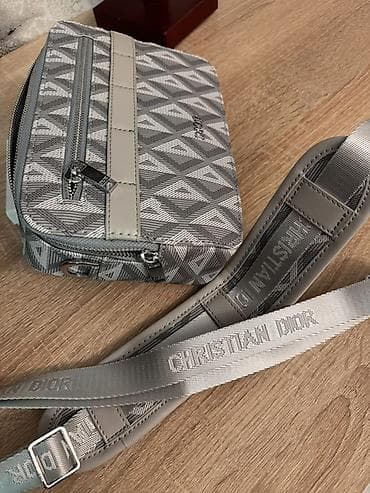 Атайын кийим: Сумка-клатч Dior в серо-белой гамме - Корпус из плотного текстиля с — 5