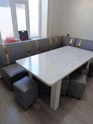 Шкафы: Кухонный стол и стул, цвет - Серый — 1