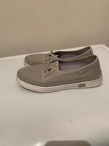 Женские повседневные кеды/слипоны светло-серого цвета. - Верх