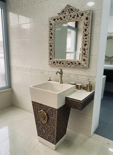 casa bella: Тумба для ванны, Новый, С раковиной, Другой материал, Бесплатная доставка, цвет - Бежевый — 1