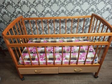 детская кровать икеа с матрасом: Детская кроватка из массива дерева в идеальном состоянии, матрас Lina — 3