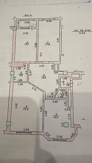 3 комнаты, 95 м², Советская/Скрябина Элитка, 9 этаж — 5