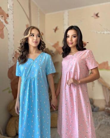 одежда для беременных и кормящих: Ночная сорочка, Хлопок, Длинная модель, XS, S, M — 2