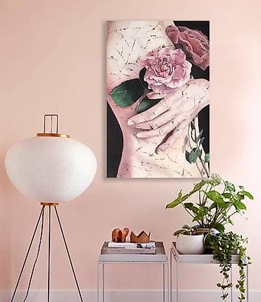 Часы для дома: Девушка с розами. Оригинальная современная картина в интерьер — 4