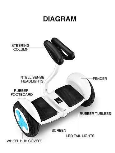 Гироскутер с ручкой-колонкой и подсветкой - Диаметр колёс: большие