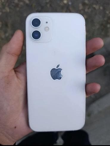IPhone 12, Б/у, 128 ГБ, Белый, Чехол, 89 %