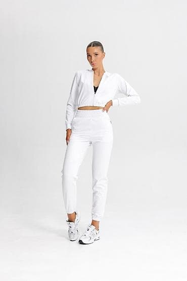 Толстовки, худи: Белые спортивные штаны женские Forstrong изготовлены в России из — 5