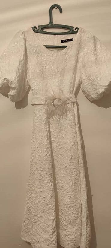 корейские капсулы для похудения день и ночь: Вечернее платье, Классическое, С рукавами, Перья, S — 1