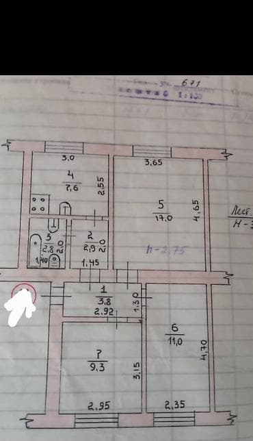 Продажа квартир: 3 комнаты, 54 м², Шлагбаум Индивидуалка, 1 этаж, Старый ремонт — 7