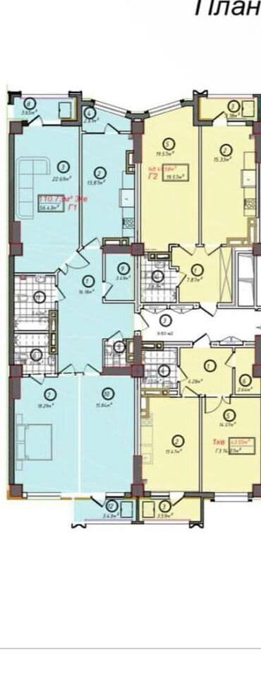 сниму квартиру кызыл аскер 1 комнатный без посоленя: 1 комната, 50 м², Элитка, 7 этаж, ПСО (под самоотделку) — 3