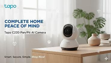 Техника и электроника: Умная домашняя камера Tapo C220 (Pan/Tilt AI) - Разрешение 2K QHD — 1