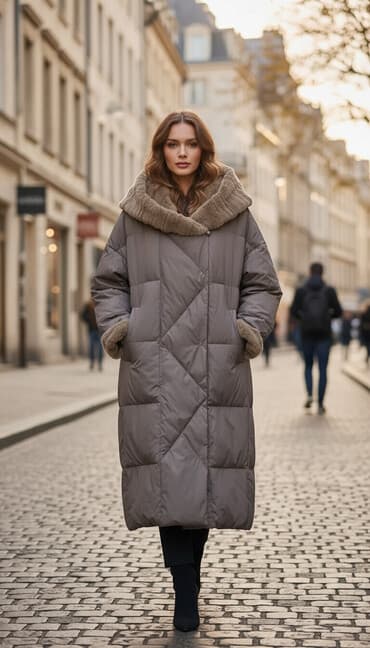 Ботинки: Натуральный мех пальто 52 54 56 размера 
Зависит от груди — 1