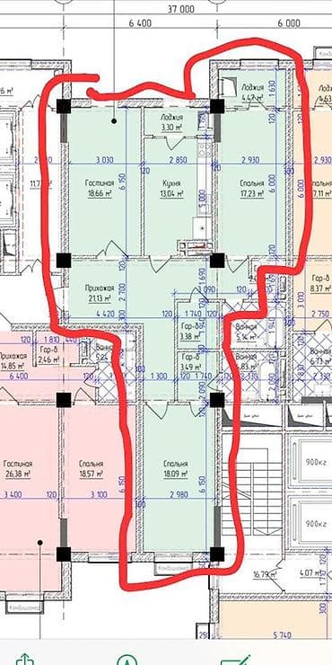 Недвижимость: 3 комнаты, 115 м², Элитка, 11 этаж, Готовая ПСО (под самоотделку) — 7