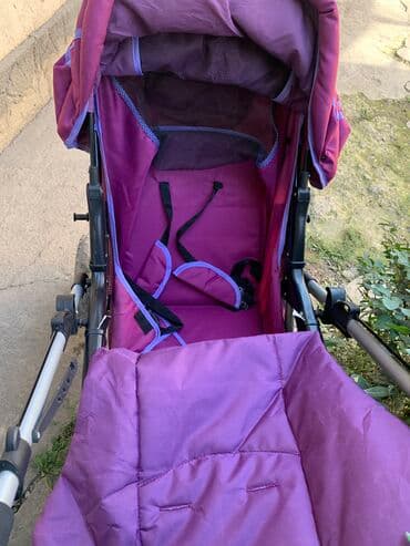 бу коляски для новорожденных: Коляска, цвет - Фиолетовый, Б/у — 5