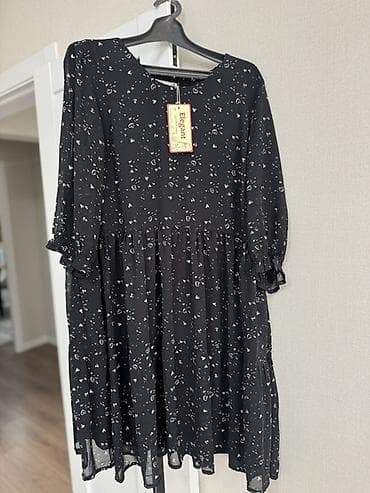 гойнок: Два женских платья, черные, новые, отдам за 500 сом за 2шт 1) — 1